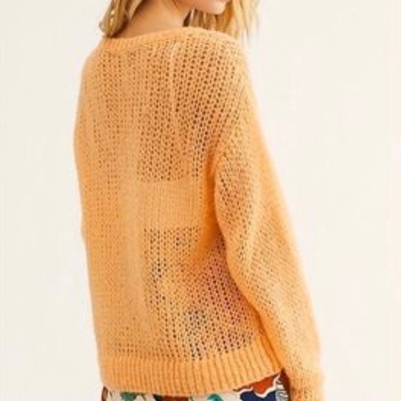 Free People Sweaters - Free People light orange knit wool blend sweater S